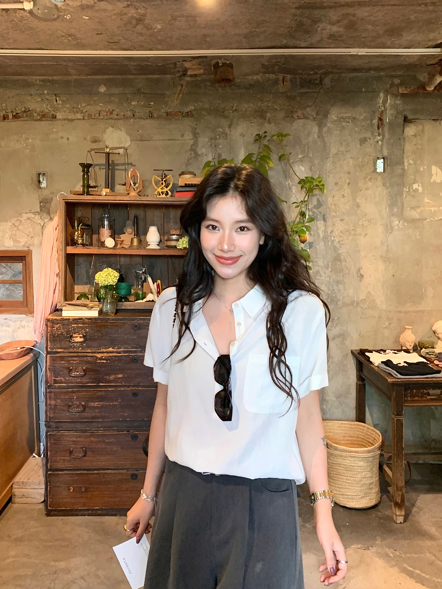 

Женская футболка DaqianwithU с коротким рукавом, свободного кроя, белая, из лиоцелла Lenzing, с воротником, универсальная, повседневная, летняя, дышащая, тонкая