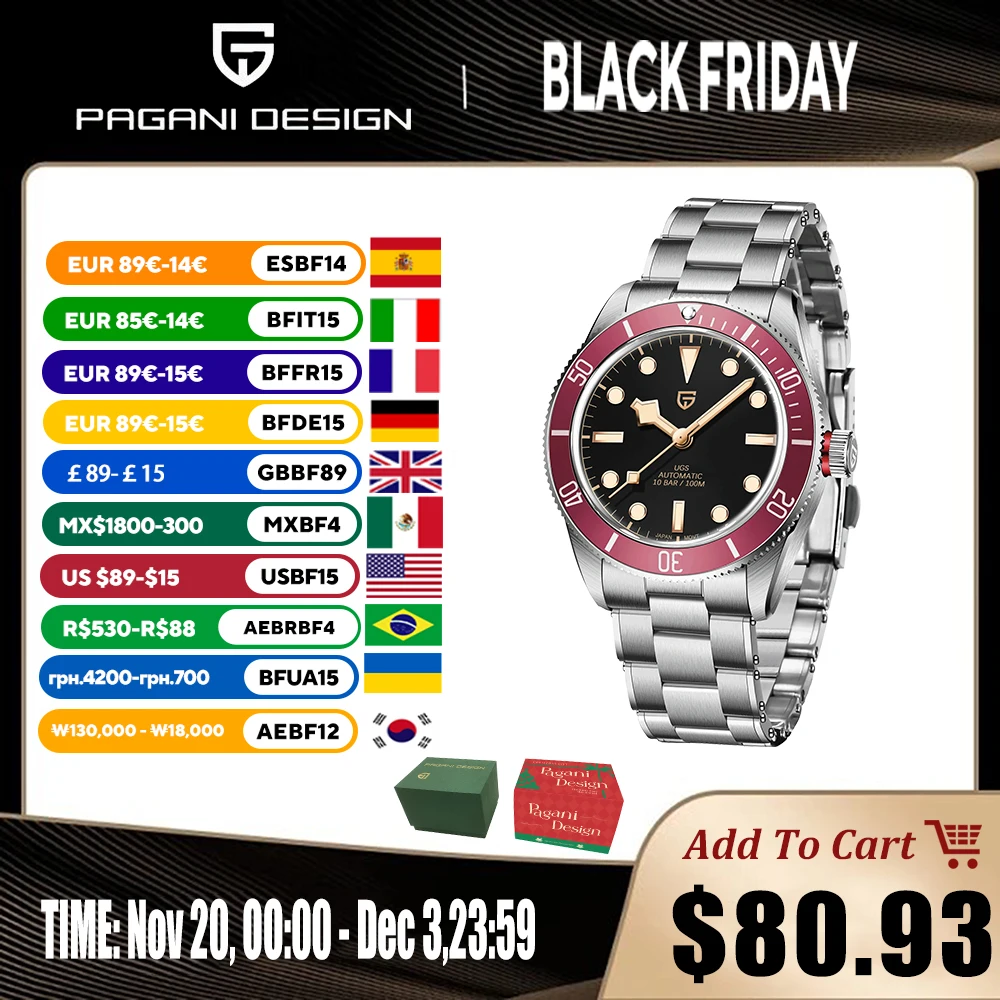 

PAGANI DESIGN 2025 Men's Shock Resistant Watches Mechanical Watch Complete Calendar Sapphire Mirror Automatic Timepiece for Men