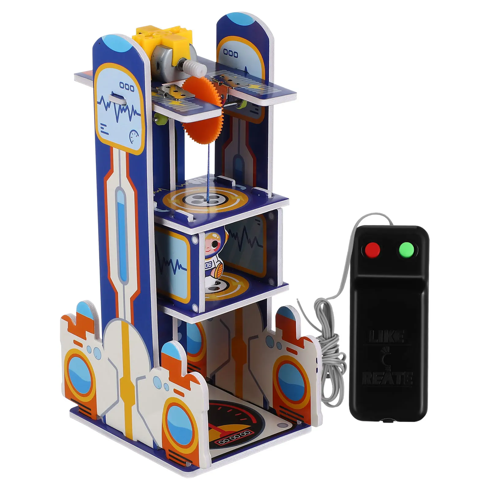 

Frontier Handmade Assembly Toy Child Elevator Model Kit Wooden Craft Technology Playset Puzzle