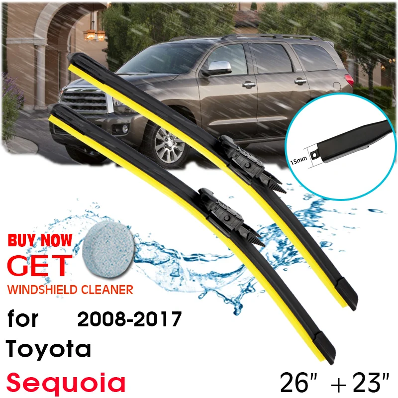 

Car Blade Wiper Window Windshield Rubber Silicon Refill Wiper For Toyota Sequoia 2008-2017 LHD / RHD 26"+23" Car Accessories