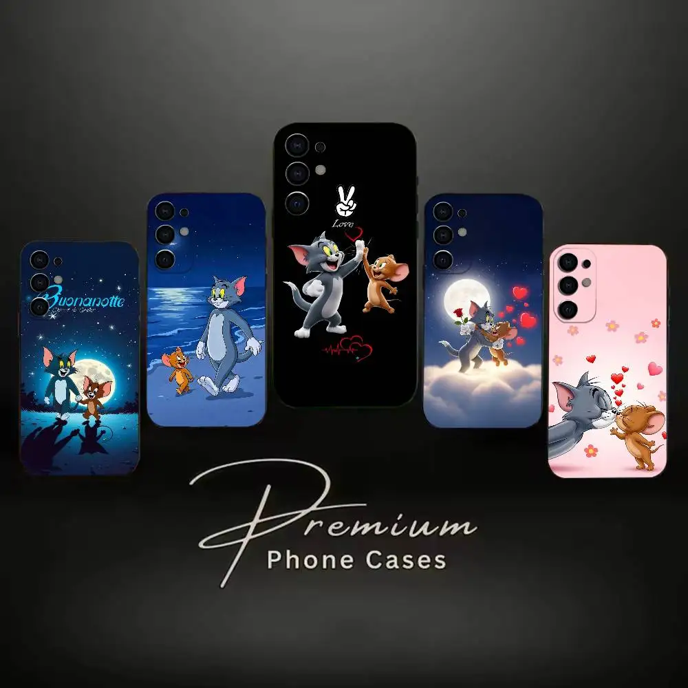 T-tom -J- Jerry Chase Phone Case Soft Black For Samsung S24,S21,S22,S20,S23,S30,Ultra,S20,Plus