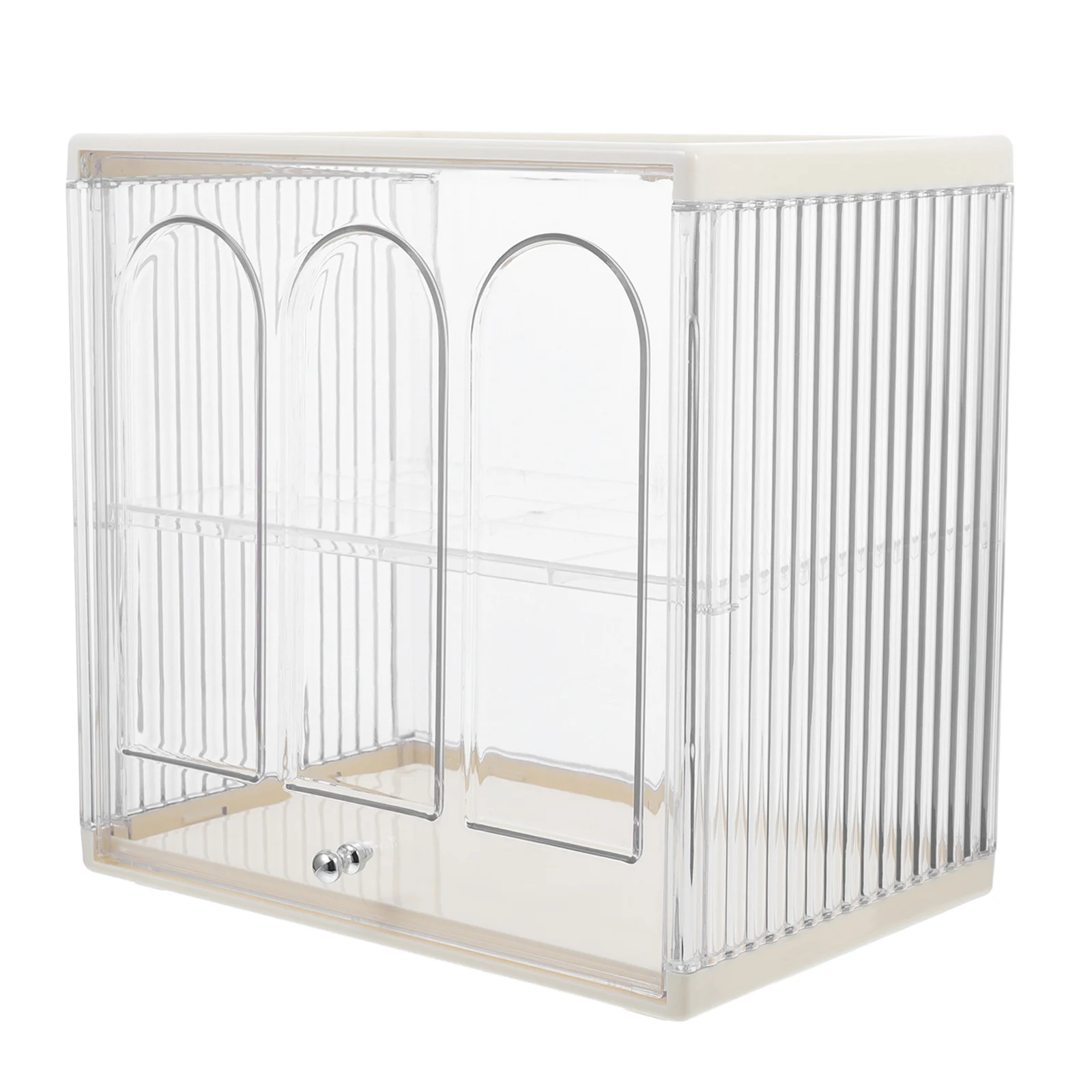 

Plastic Bread Box 10Inch Double Layer Clear Airtight Storage Container For Homemade Bread Bagel Muffins Rolls Kitchen