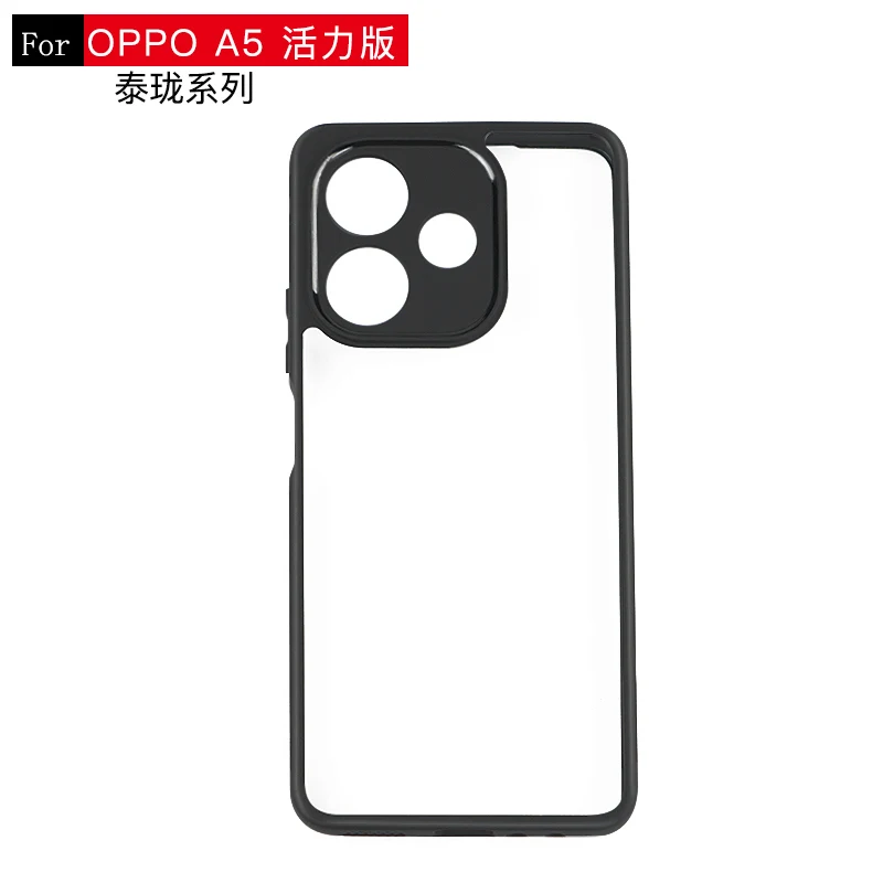 Black Edge Hollow Phone Case For Oppo A5 Energy Case Cover For Oppo A5 Energy Case Cover Transparent чехол Funda Back Cover
