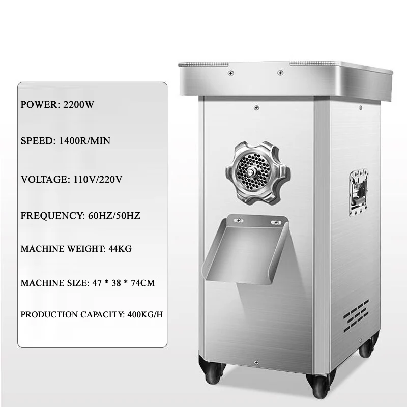 مفرمة اللحم الكهربائية المصنوعة من الفولاذ المقاوم للصدأ لمتجر لحم الخنزير ولحم البقر والأسماك وآلة حشو السجق الأوتوماتيكية