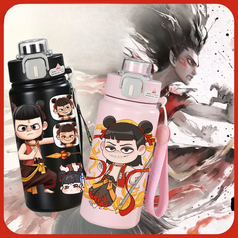 Nezha Ao Bing Boundless lmmortal Elder cartoon cute children's water cup high-value large capacity stainless steel thermos cup