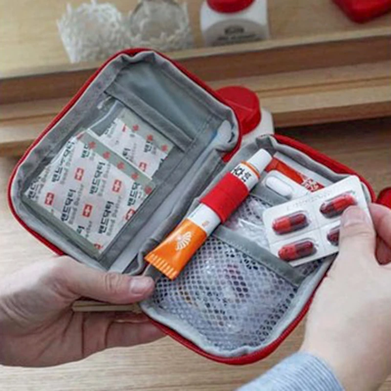 Mini borsa per medicinali portatile Kit di pronto soccorso da viaggio Borsa per medicinali Borsa per medicinali Kit di sopravvivenza Scatola per