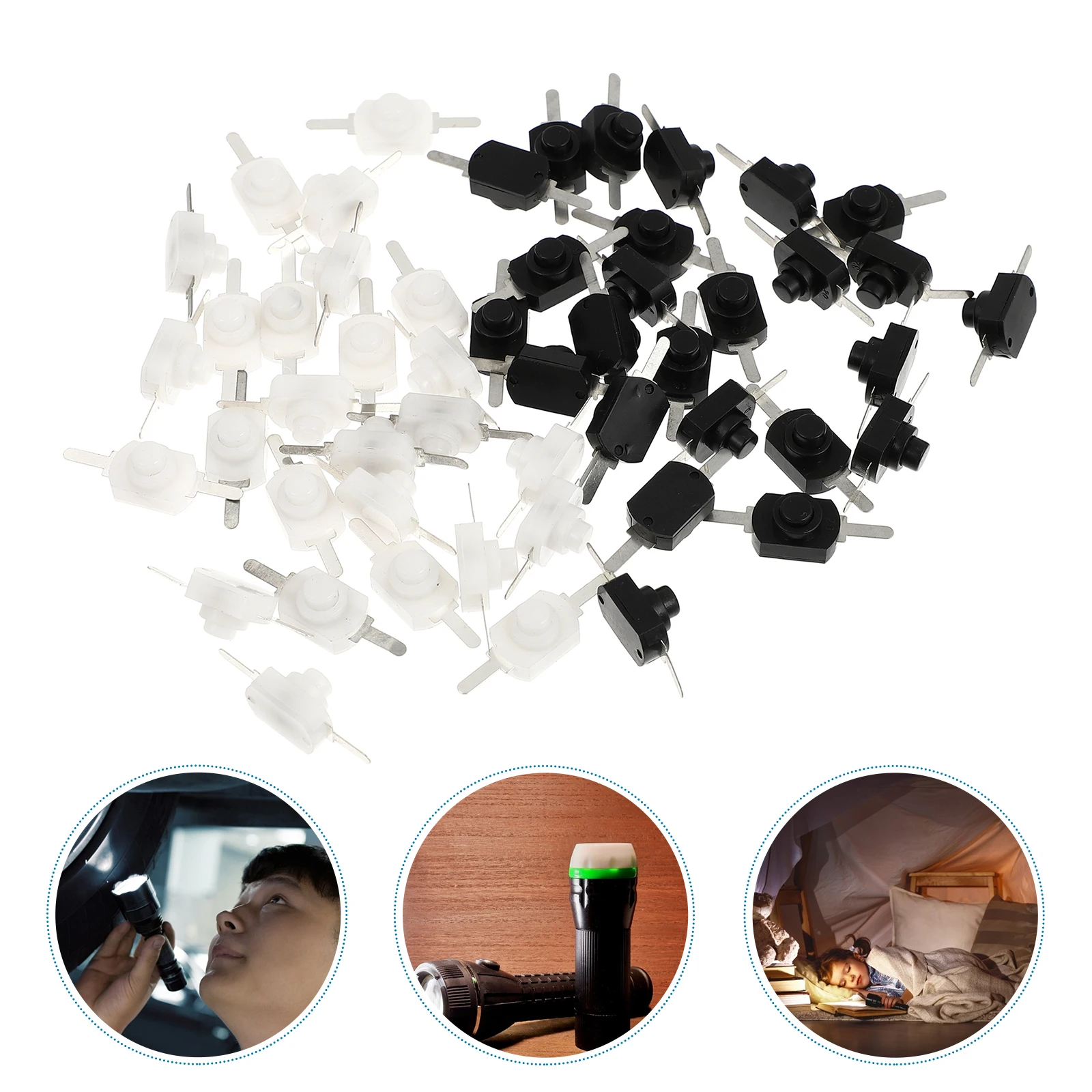 

50Pcs Latching Push Button Off Replacement for Flashlight Electric Torch Power Button Suitable for Digital Products