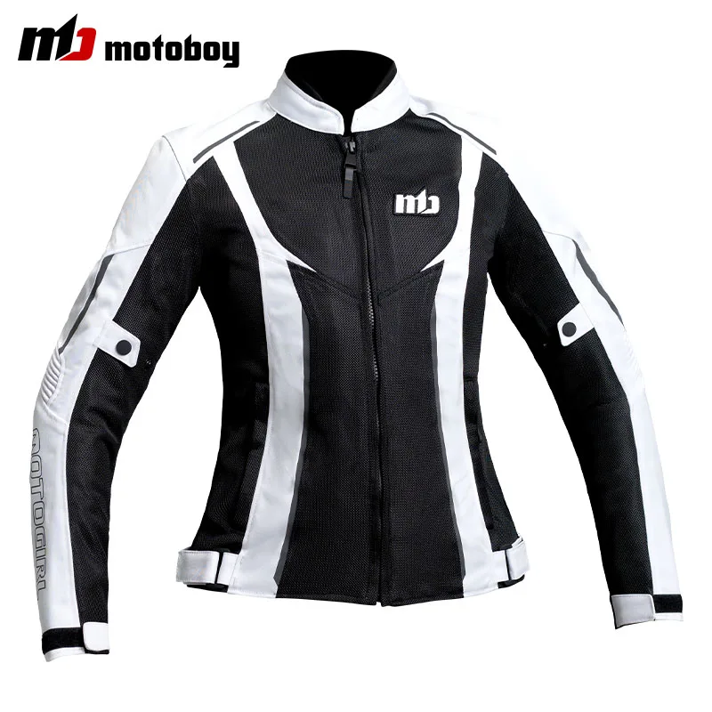MOTOBOY Motorcycle Riding jacket for Women Spring summer Motorcycle Jersey Mesh Breathable Anti-fall Slim Women Street Gear