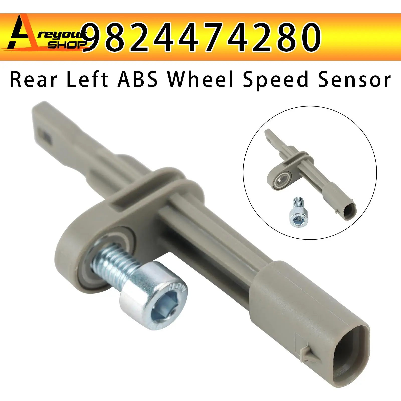 Areyourshop 1PC/2PCS Rear Right or Left ABS Wheel Speed Sensor for Citroen 9824474280