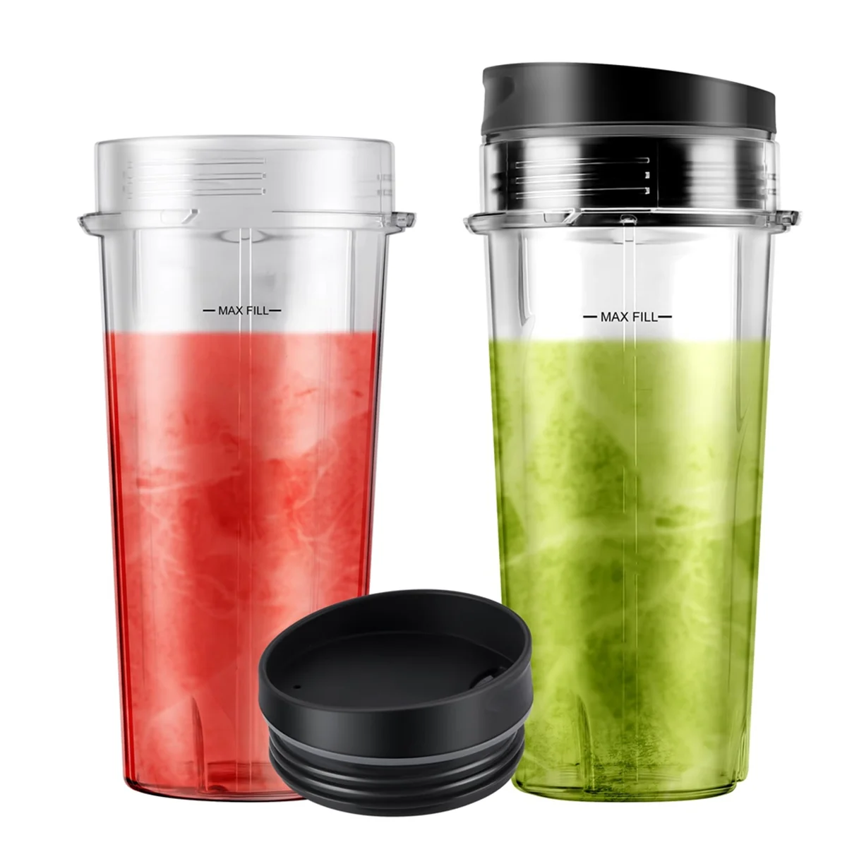 2-Pack 16Oz Blender Replacement Cups with Sip Lids, Compatible for Blender BL770 BL780 BL660