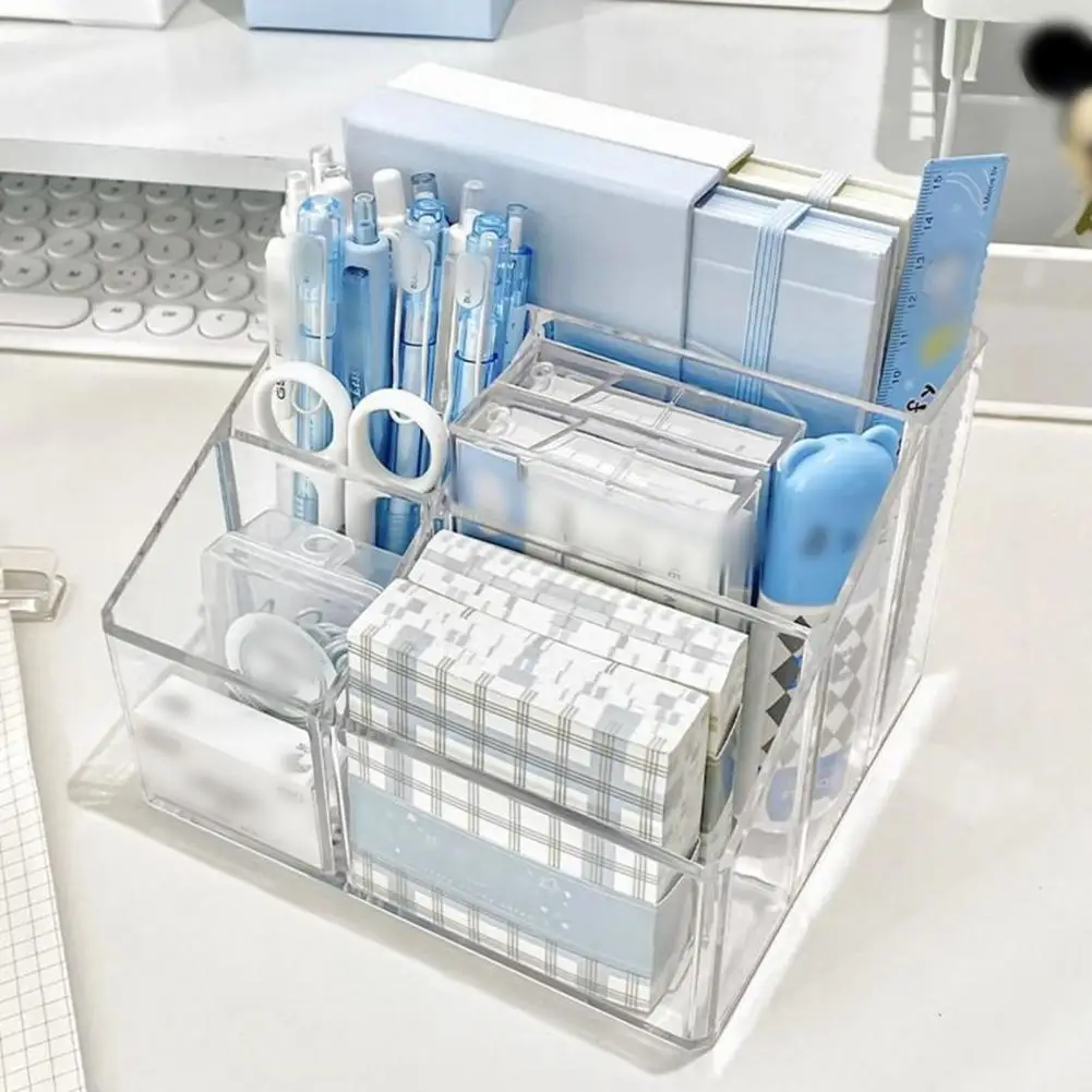 

Bathroom Counter Organizer Pencil Case Makeup Brush Pen Holder Organizer with Multiple Compartments for Countertop Storage