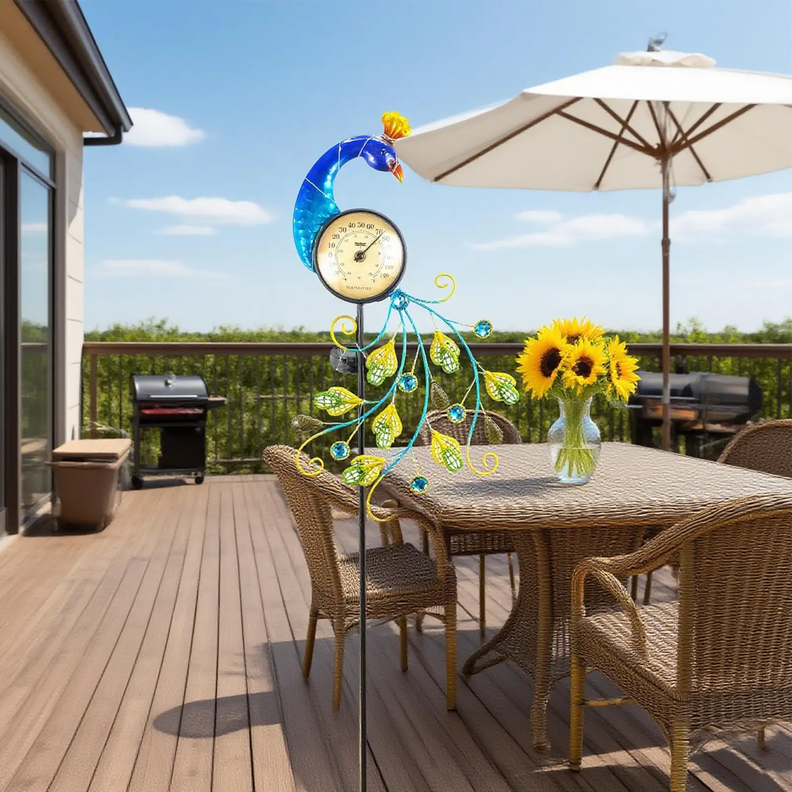 

Solar Lights Outdoor Decorative Lawn Solar Lights Waterproof Landscape LED Lamp With Temperature Measurement Function For