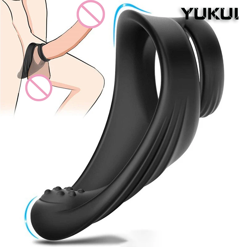 Penis Ring Delay Ejaculation Cock Ring Silicone Sex Toy For Men Enhanced Erectile Adult Goods Masturbator Dick Testicle Massager