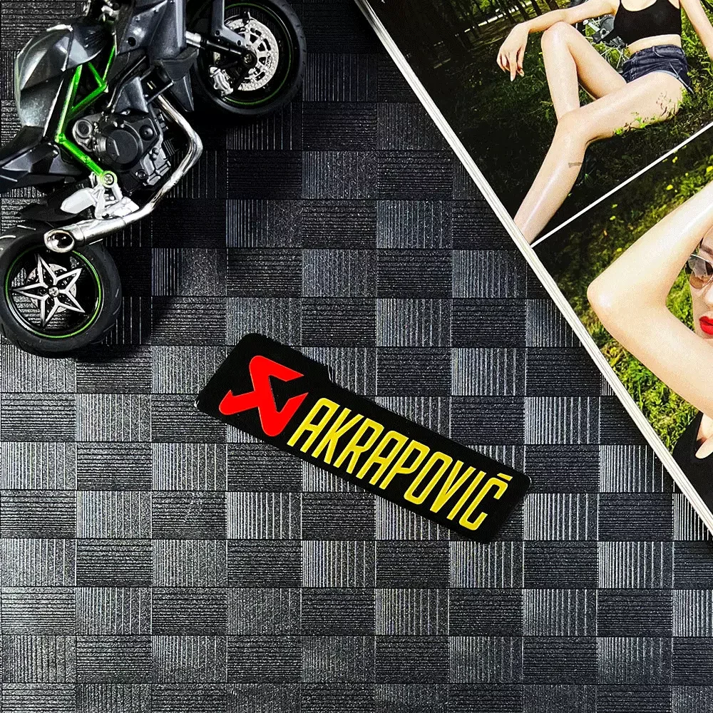 Motorcycle Exhaust Decals, 3D Metal Aluminum Emblem Racing Stickers, Waterproof High Temp Proof Pipe Decor Stickers view 3