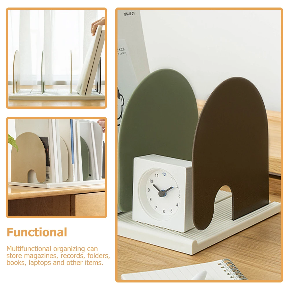 Bookshelf Stand Decorative Organizer Table Top Accessories Bookend Plastic for Desk Storage Rack Work