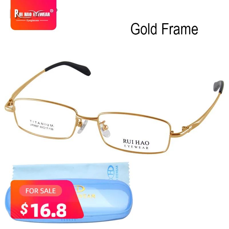 

Full Rimless Eyeglasses Frame Men Women Pure Titanium Eyeglasses Frames Rui Hao Eyewear Brand Optical Spectacles 9867