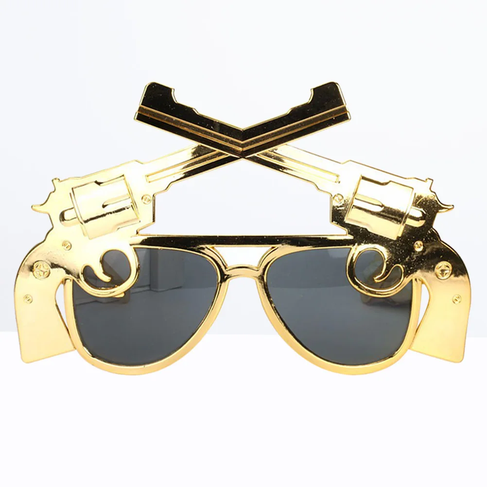 Gafas estilo tirador dorado, 1 pieza, cómodo, ligero, accesorio divertido para Festival, disfraz, fiesta, gafas, gafas de maquillaje