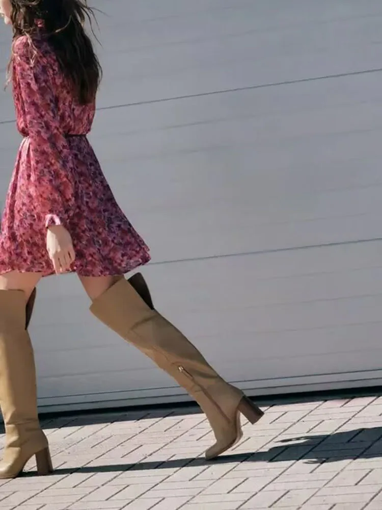 Automne nouveauté femmes longue Sve col rabattu minceur imprimé fleuri Dr Street Sle T-shirt Dr été