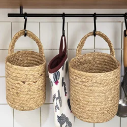 Hanging Storage Baskets Seagrass Woven Handmade Kitchen Tools Organizer Garden Planters Baskets Home Decor Flowers Pots