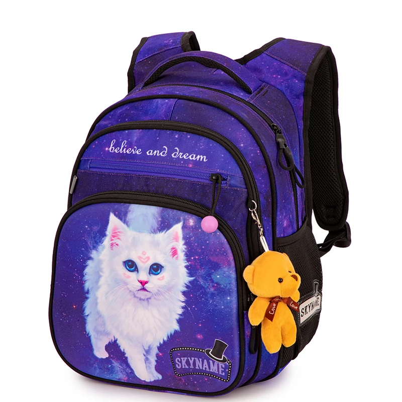 

Brand High Quality Girls Cartoon Kawaii Cat Waterproof School Bags For Kid 1-3 Grade Orthopedic School Backpacks Mochila Escolar