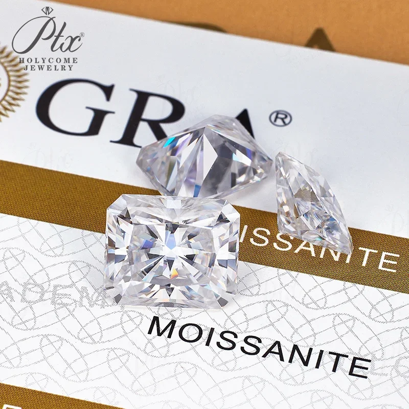 100% Moissanit-Diamant, Radiant-Schliff, 0,3-10 Karat, DIY-Ring, Halskette, Ohrringe, Hauptmaterialien, Großhandel, Perlen in Primärfarben – Detail 7
