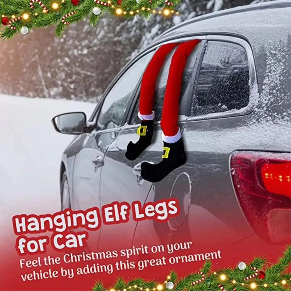 Weihnachten Gestreifte Rote Elf Bein Hängen Baum Ornament Weihnachten Elf Fuß Clip Bein Dekoration Auto Tür Hängen Elf Bein Dekoration