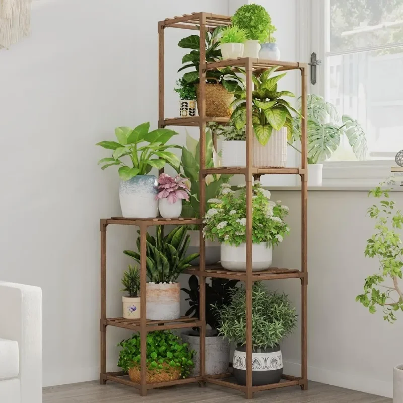 Stand Indoor Outdoor Corner Plant Shelf 54.7