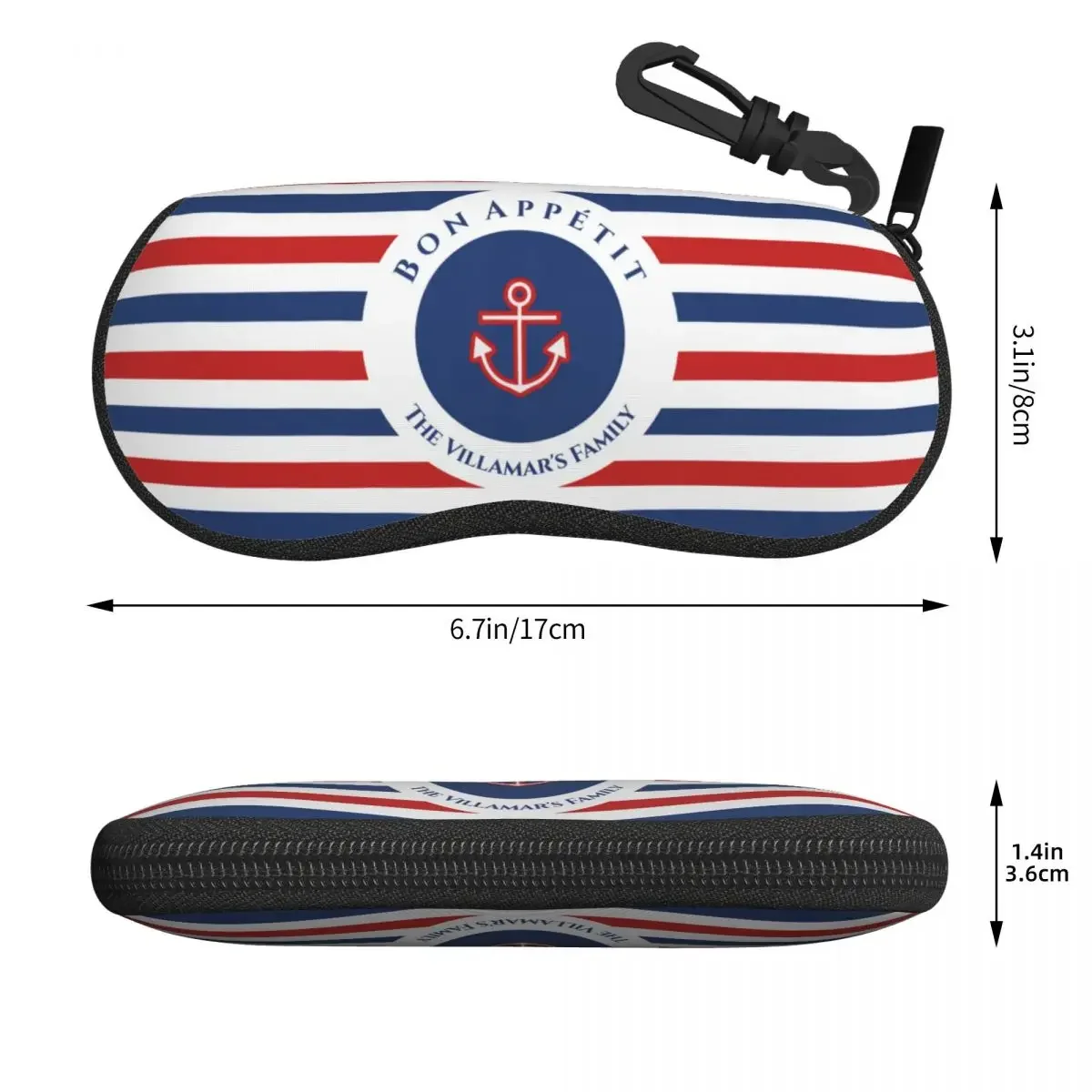 Custom Marine Stripes Nautical Anchor Glasses Case Fashion Shell Eyeglasses Case Sunglasses Box