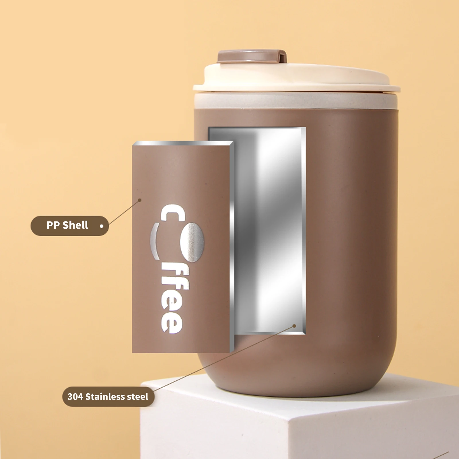 304 Stainless Steel Coffee Mug With Straw & Lid, Leakproof Tea Milk Mug Water Cup With Straw, Kitchen Drinkware For Kids Adults