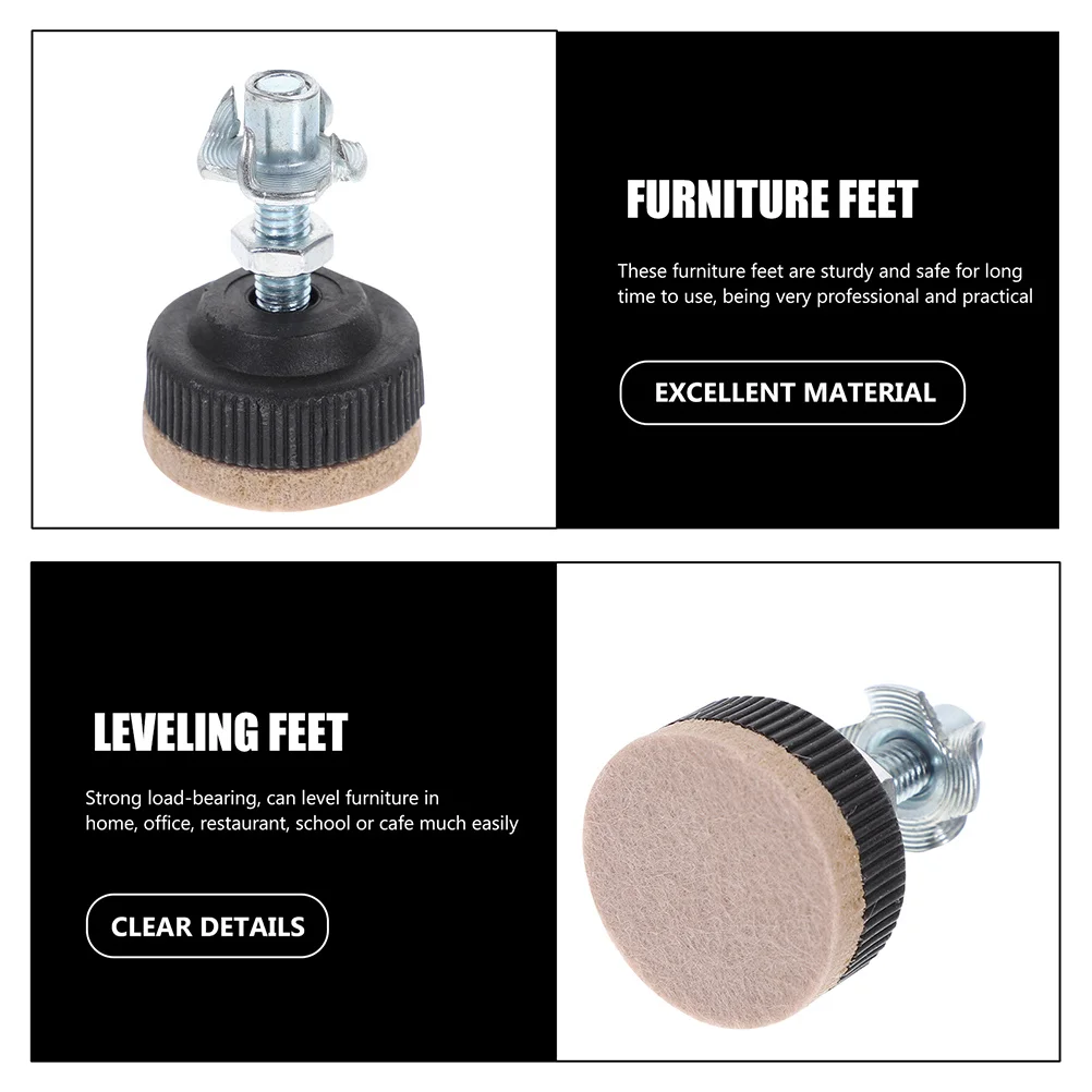 

6 pcs Furniture Leveling Feet Heavy Duty Adjustable Table Chair Legs 30mm Plastic Felt Protector Screws For Home Use