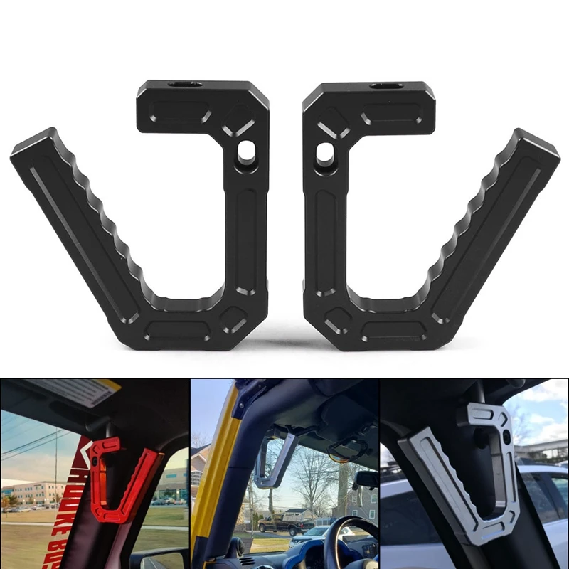 

1 Pair Front Grab Handle CNC Aluminum Grip Bar For Jeep JK Wrangler 07-18 Sport Sahara Rubicon