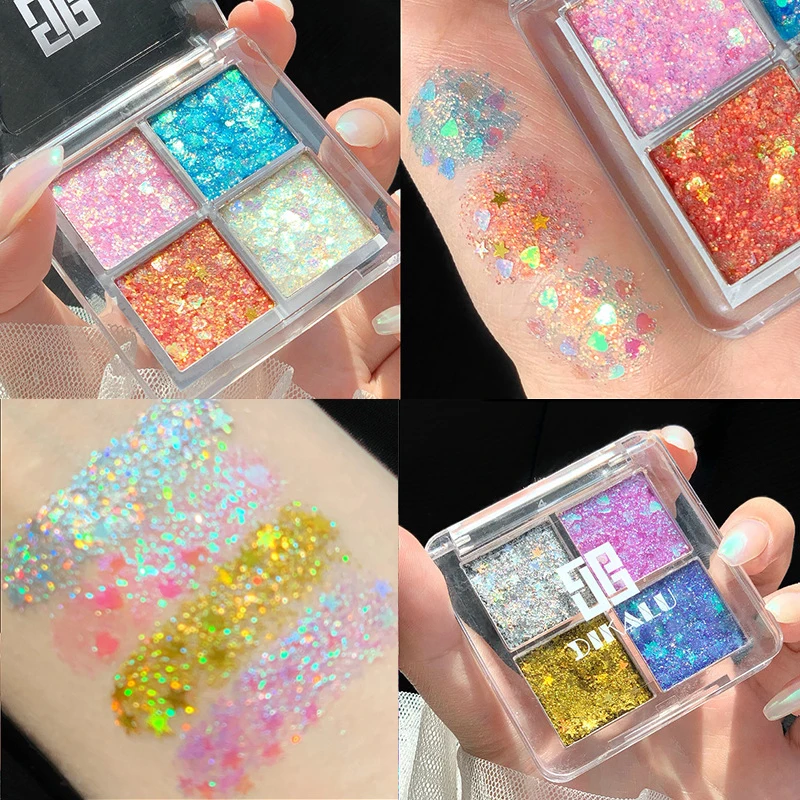 

Pearlescent Eyeshadow Pallet Glitter Body Face Art Loose Sequins Diamond Jewels Rhinestones Makeup Waterproof Shimmer Party