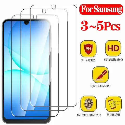 Tempered Glass For Samsung A16 A17 A26 A27 A36 A37 A56 A57 Screen Protector Galaxy A55 A35 A15 A25 A24 Film A51 A52 A53 A54