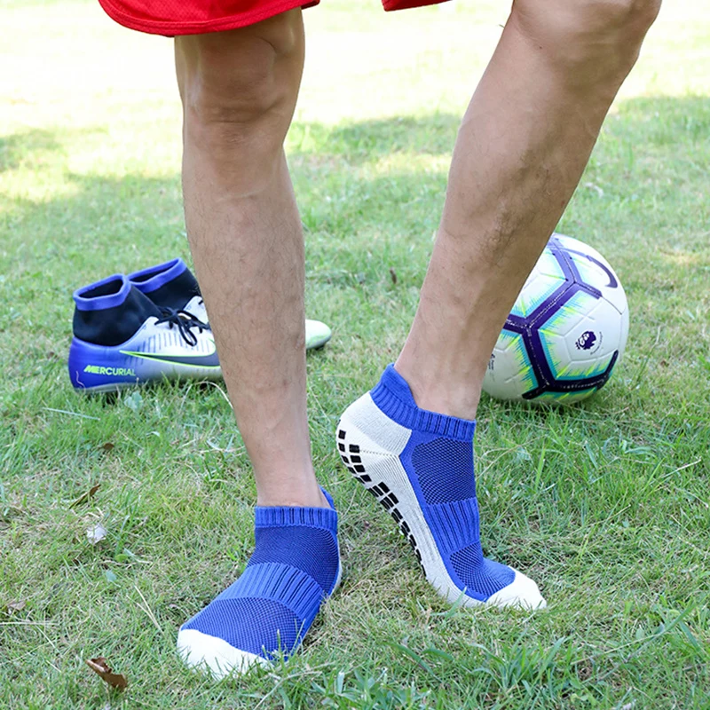 Unisex Football Socks Anti Slip Silicone Sole Adults Sports Soccer Socks Low-Top Breathable Yoga Grip Mesh Socks 10 Colors