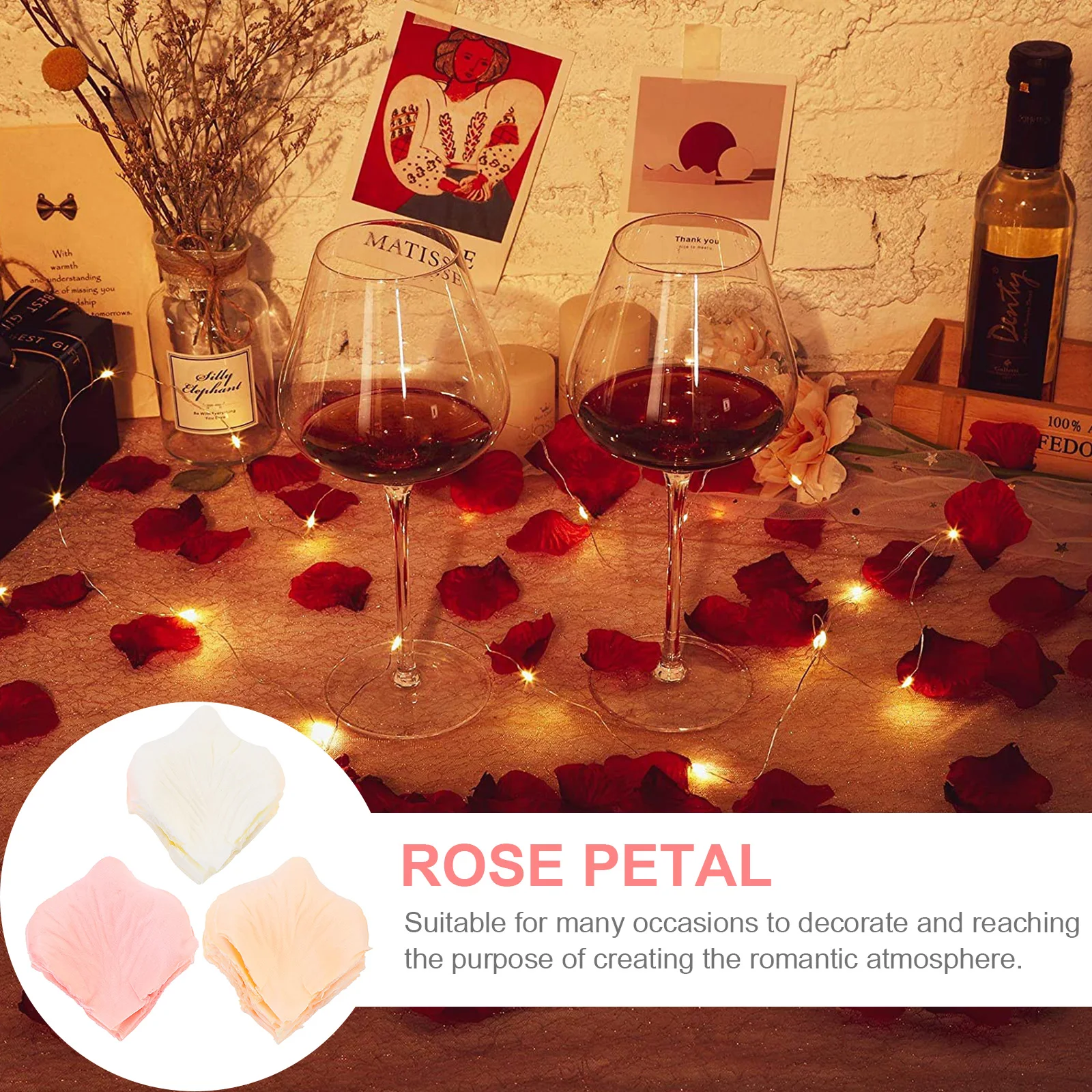 

300 Pcs Rose Petals Silk Fabric Wedding Milk White Pink Silk Fabric Rose Petal Non Fading Safe