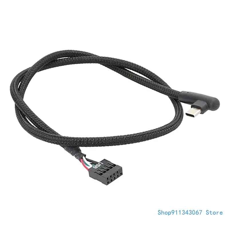 High Speed USB 9Pin to Type C Adapter Shielded for Reliable Transmission Mesh Line for Motherboard 60CM Drop shipping