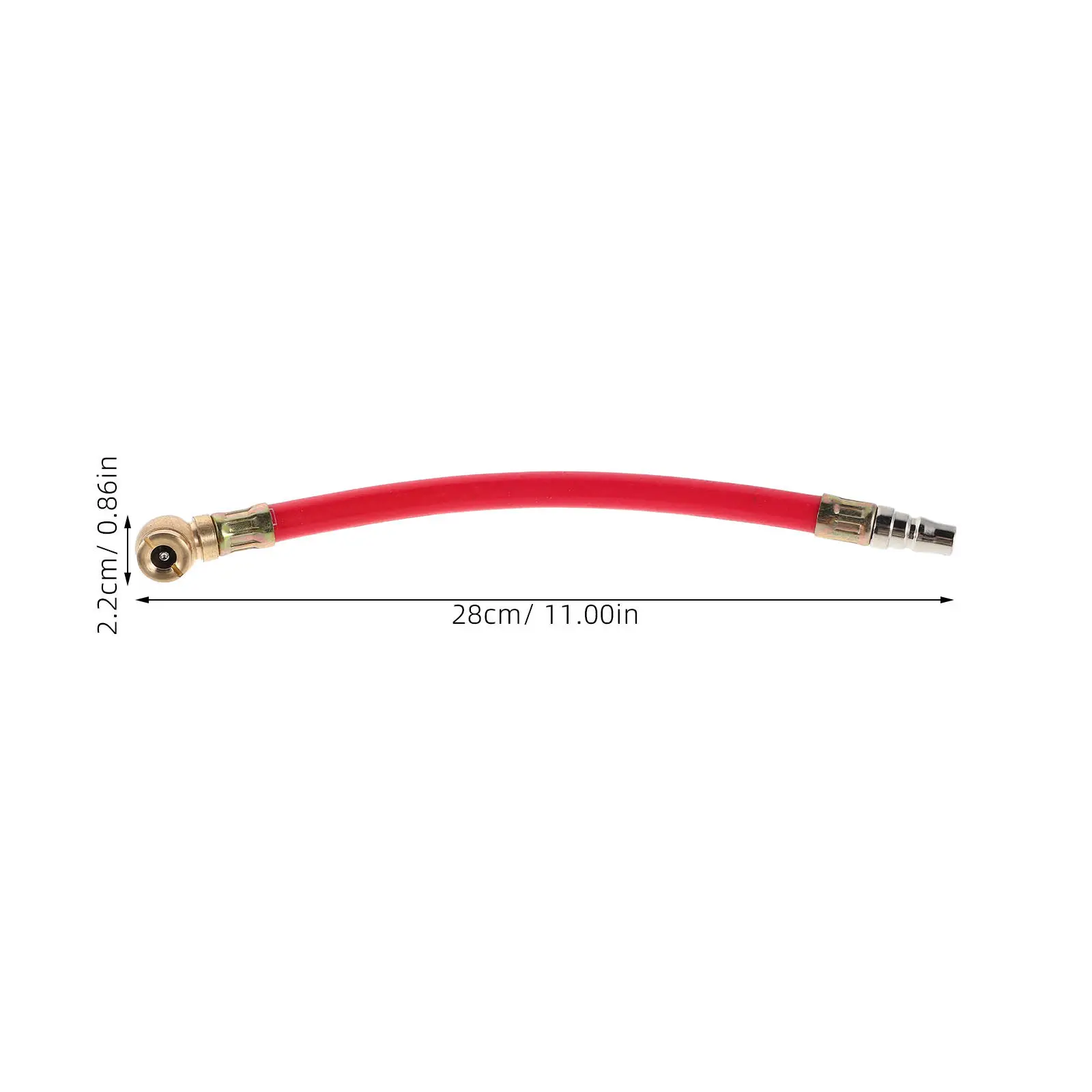 Red Single-Head Flexible Rubber Tire Inflator Hose for Motorcycle and E-Bike Repair Fast Emergency Inflation Tool Air Chuck Hose