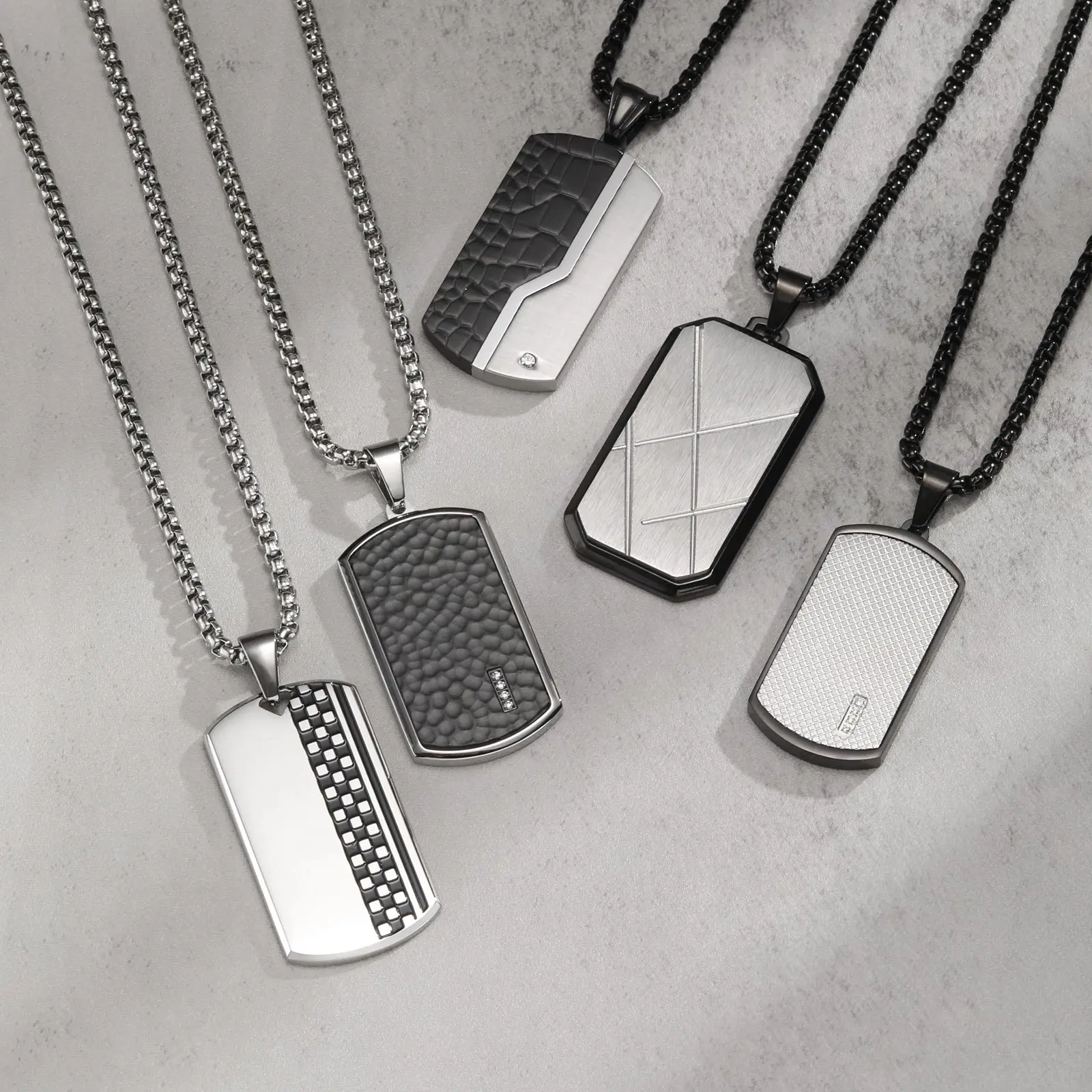 Stylish Mens Pendant Necklace,Waterproof Stainless Steel Dog Tag Necklaces,Trendy Jewelry Gifts to Him