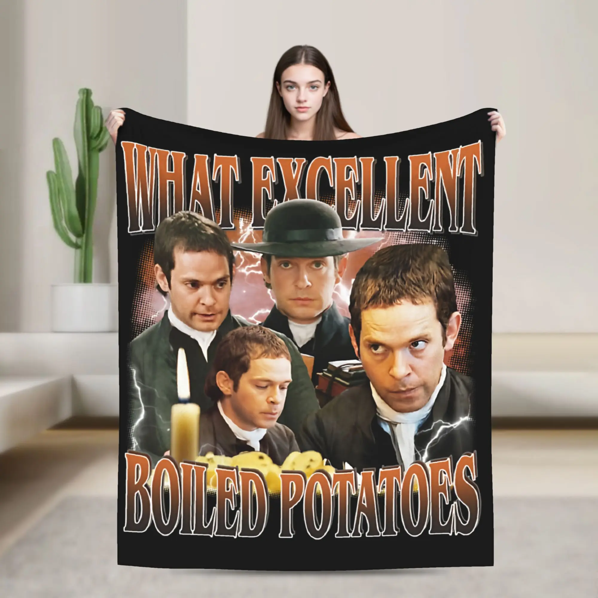 What Excellent Boiled Potatoes Pride and Prejudice Mr Collins Blankets Flannel Throw Blanket for Sofa Travel Plush Thin Quilt
