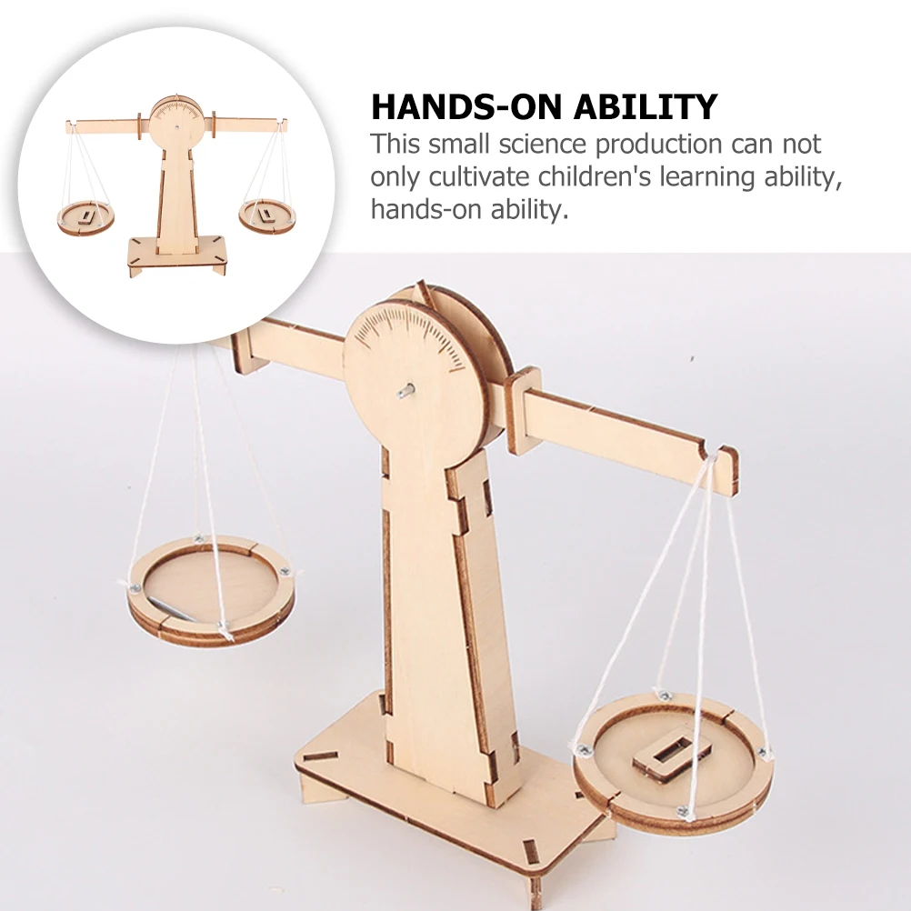 

Small Scale Production Toy Physical Balance Model Kit Wood Assembly Science Diy Wooden Child Kids Assemble