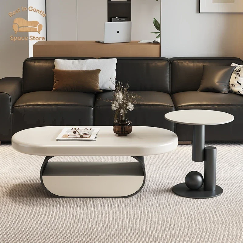 Living Room Decoration Coffee Table Nordic Modern Designer Aesthetic Standing Side Table Unique Couchtisch Postmodern Furniture