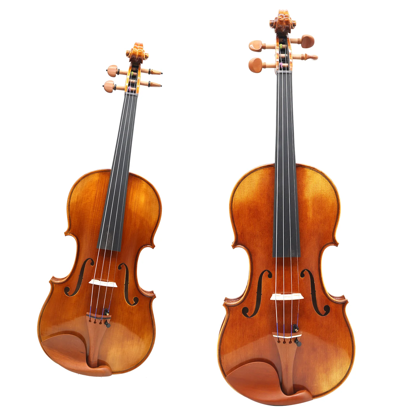 CHENTUO CT3.5 Student Violin Handmade Solid Wood Vintage Style Beginners Professionals Spruce Flame Maple Ebony