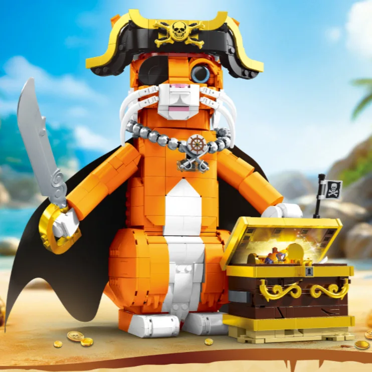 

Idea Fairy Tale Movie Animals Building Block Cartoon Pirate Cat Brick Construction Model PlaySets Educational Toy For Kids Gifts