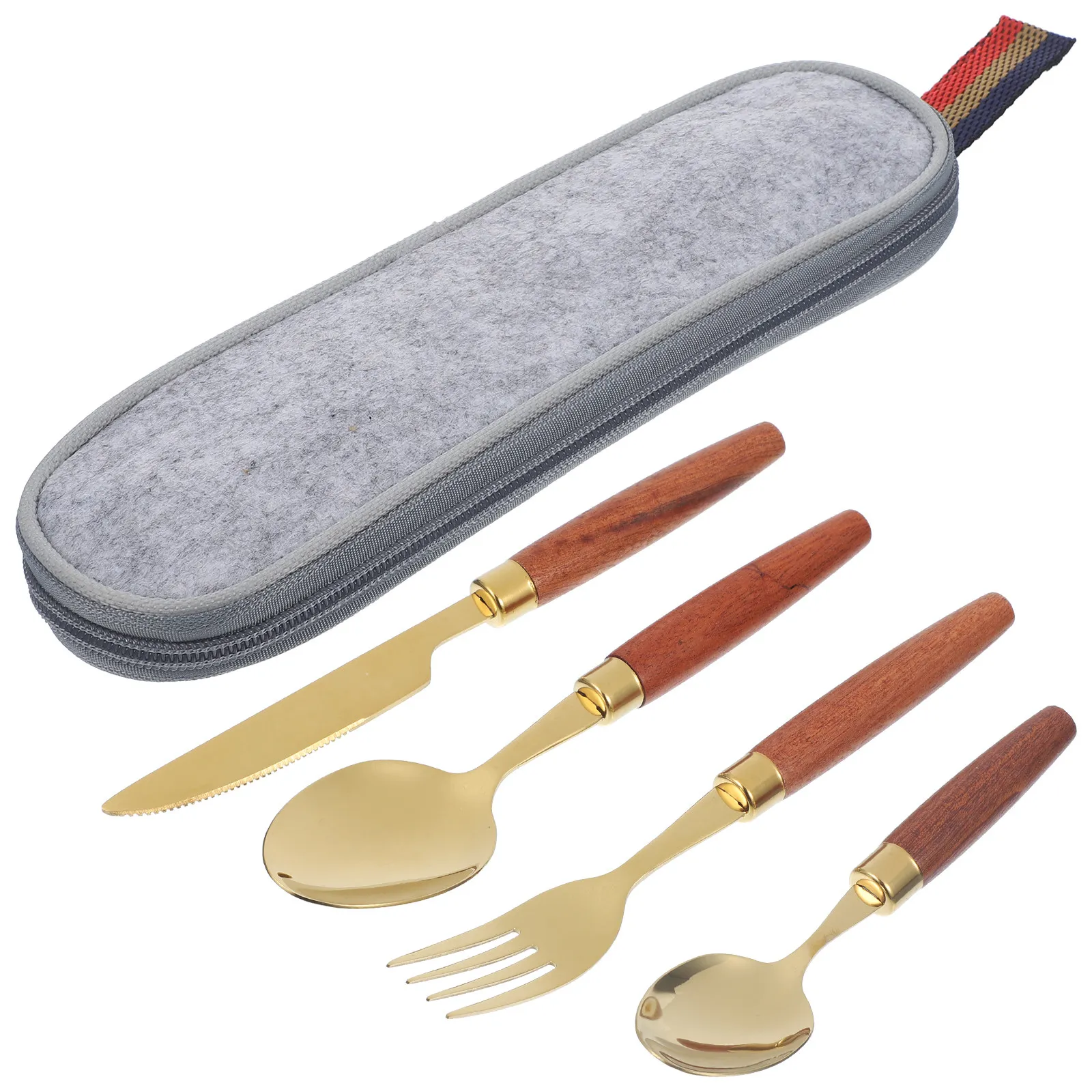 

1Set Kitchen Flatware Kit Stainless Steel Fork Spoon Cutter Set Simple Stylish Reusable Tableware for Western Dining Outdoor Use