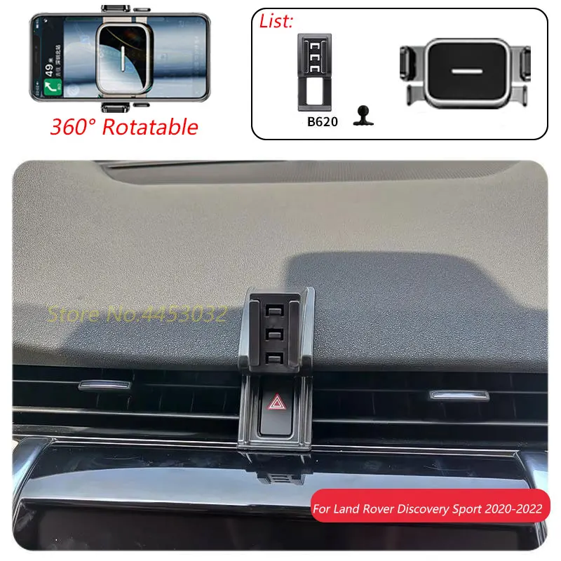 Car Phone Holder Base For Land Rover Discovery Sport 2020-2022 Rotatable Stand Mounts One-handed operation Bracket Accessories