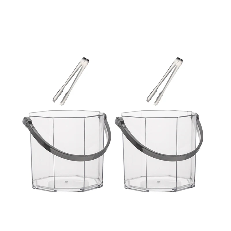 900ml 2pcs Set Glass Champagne Barrel Insulated Transparent Glassware Bar KTV Red Wine Beer Cocktail Buckets Ice Granule Bucket