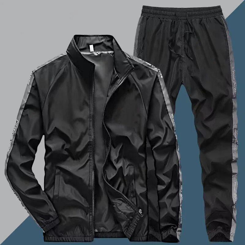 

Men's Sportswear New Fashion Spring Autumn Sets Training Suit 2 Pieces Set Jacket+Sweatpant Male Casual Tracksuit