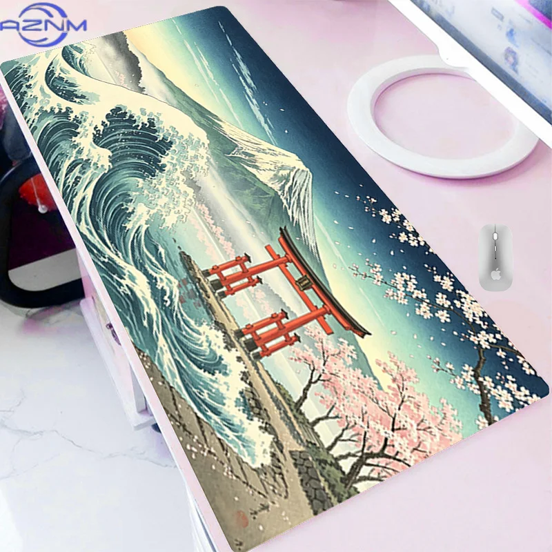 Sakura Mouse pad Office Computer Desk Mat Gamer keyboard pad Large Gaming accessories Designed specifically Giant Wave Mousepad