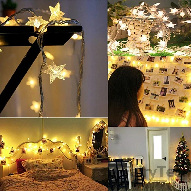 Guirnalda de luces LED con USB, luces de hadas impermeables, alambre de cobre y plata, decoración de fiesta de boda y Navidad, 10/20 metros