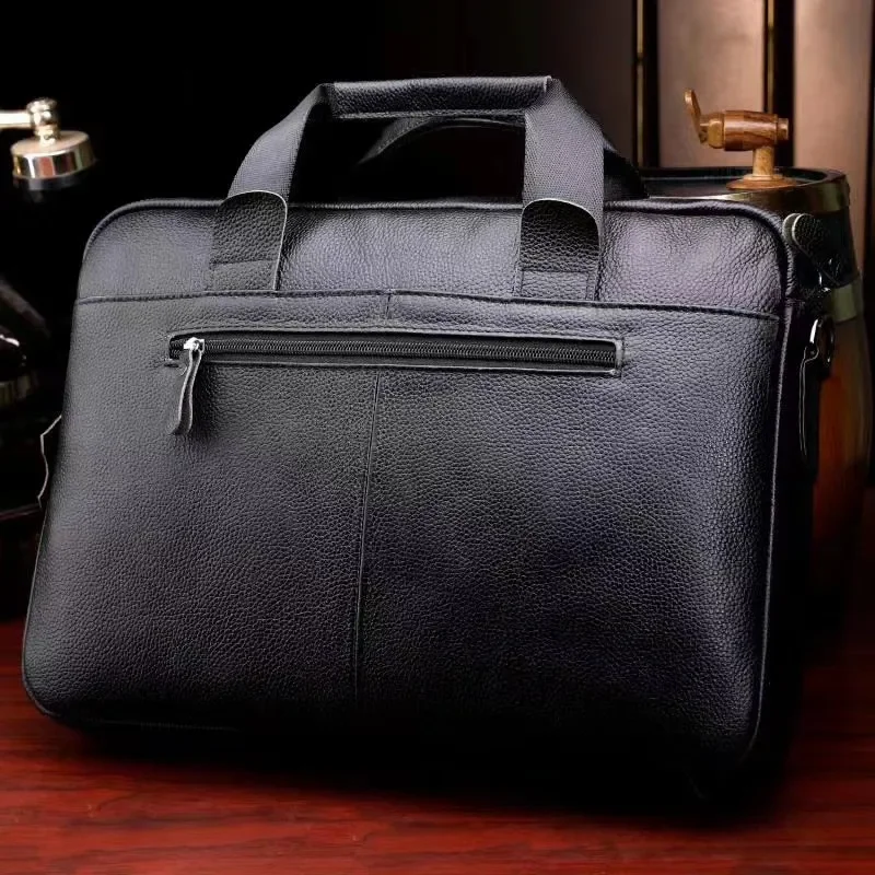 Luggage Man Business Briefcase Travel Bag First Layer Cowhide Genuine Leather Laptop Computer Handbag PC Inclined Shoulder Pack